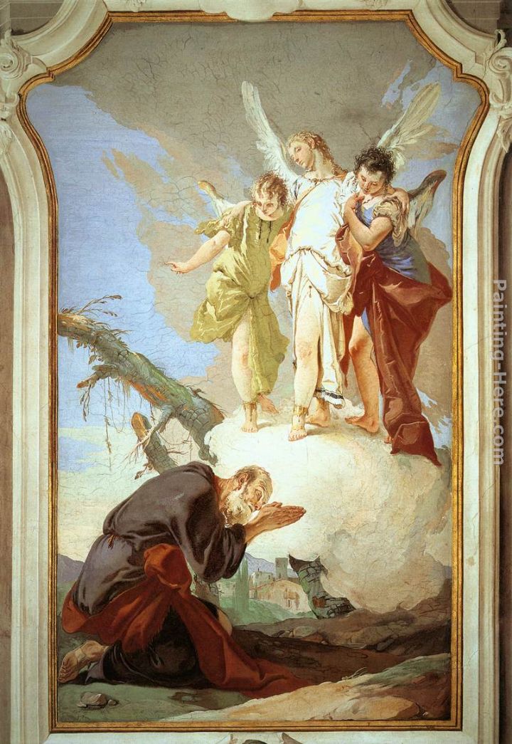 The Three Angels Appearing to Abraham painting - Giovanni Battista Tiepolo The Three Angels Appearing to Abraham art painting